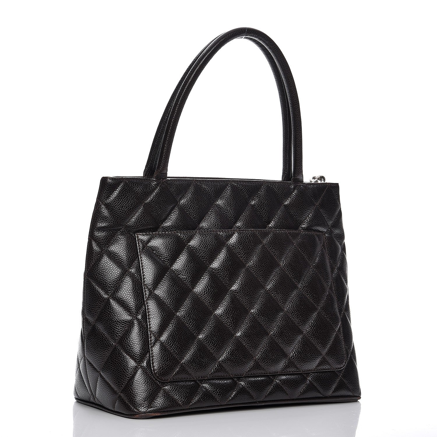 Chanel Caviar Quilted Medallion Tote Dark Brown 3 of 14