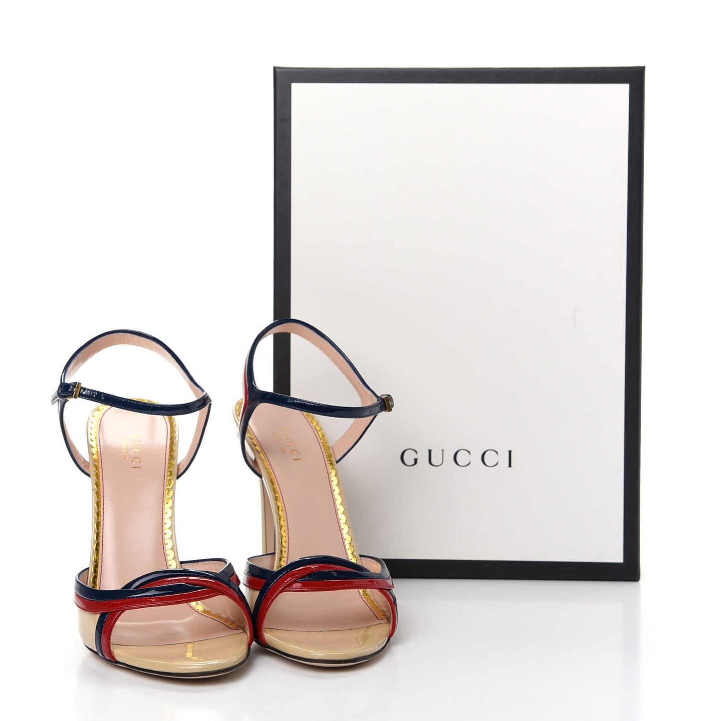 Patent Millie Ankle Strap Sandals 38 Red Blue Agata Sandstorm