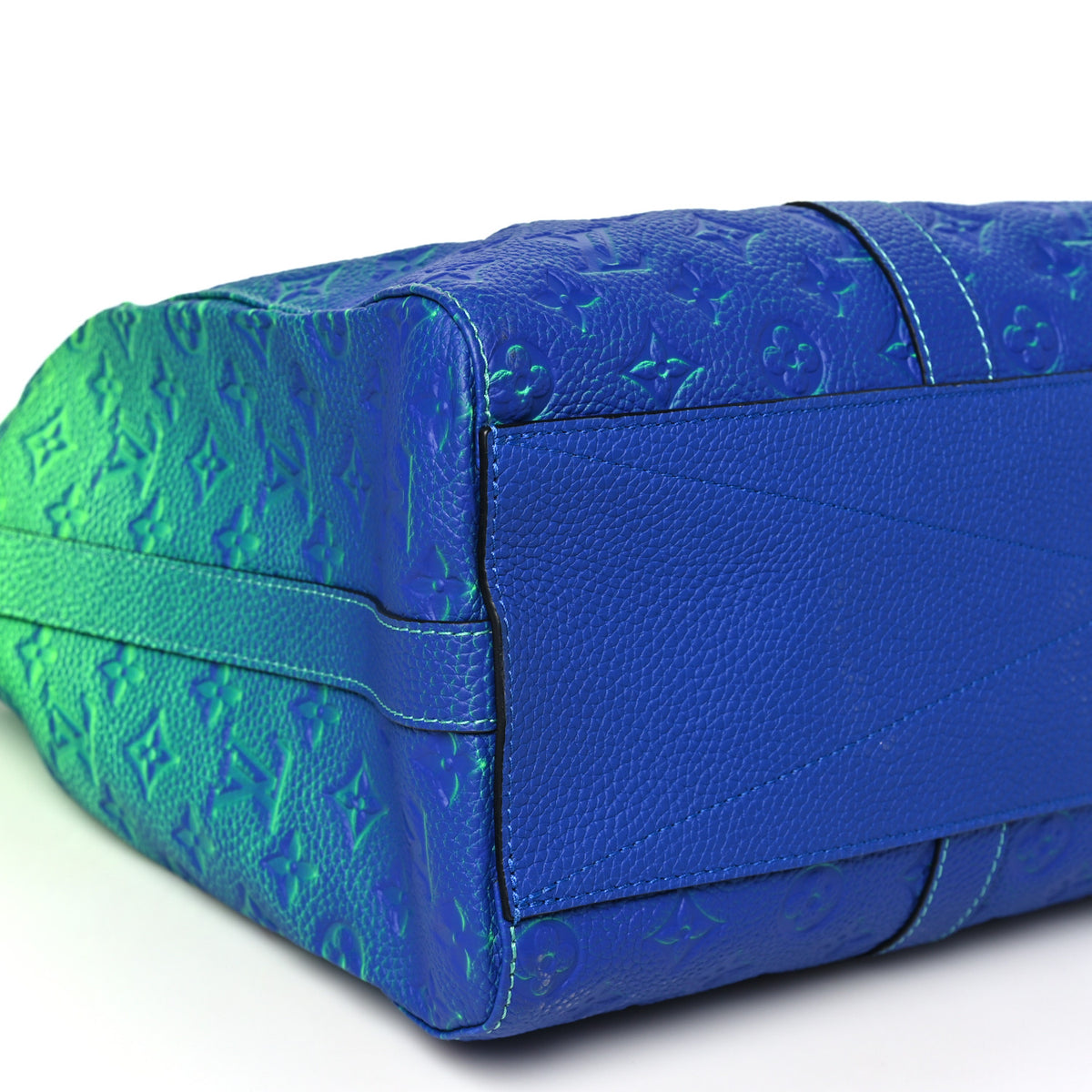 Louis Vuitton Taurillon Illusion Keepall Tote Bleu Vert 7 of 8
