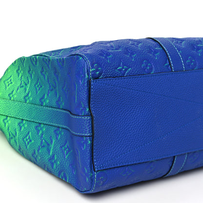 Louis Vuitton Taurillon Illusion Keepall Tote Bleu Vert 7 of 8