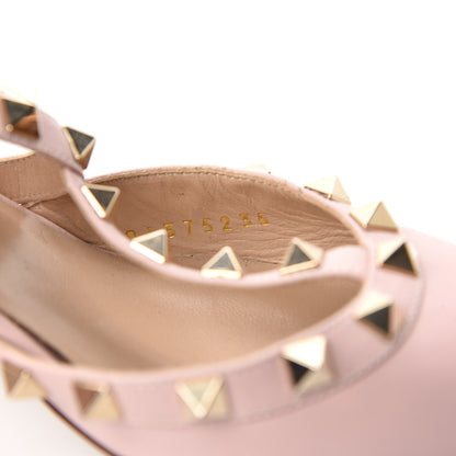 Valentino Garavani Nappa Rockstud Ankle Strap Low Heel Pumps 35 Pink 8 of 8