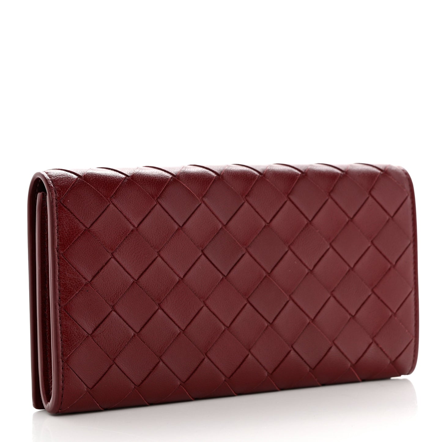 Nappa Intrecciato Flap Wallet Bordeaux