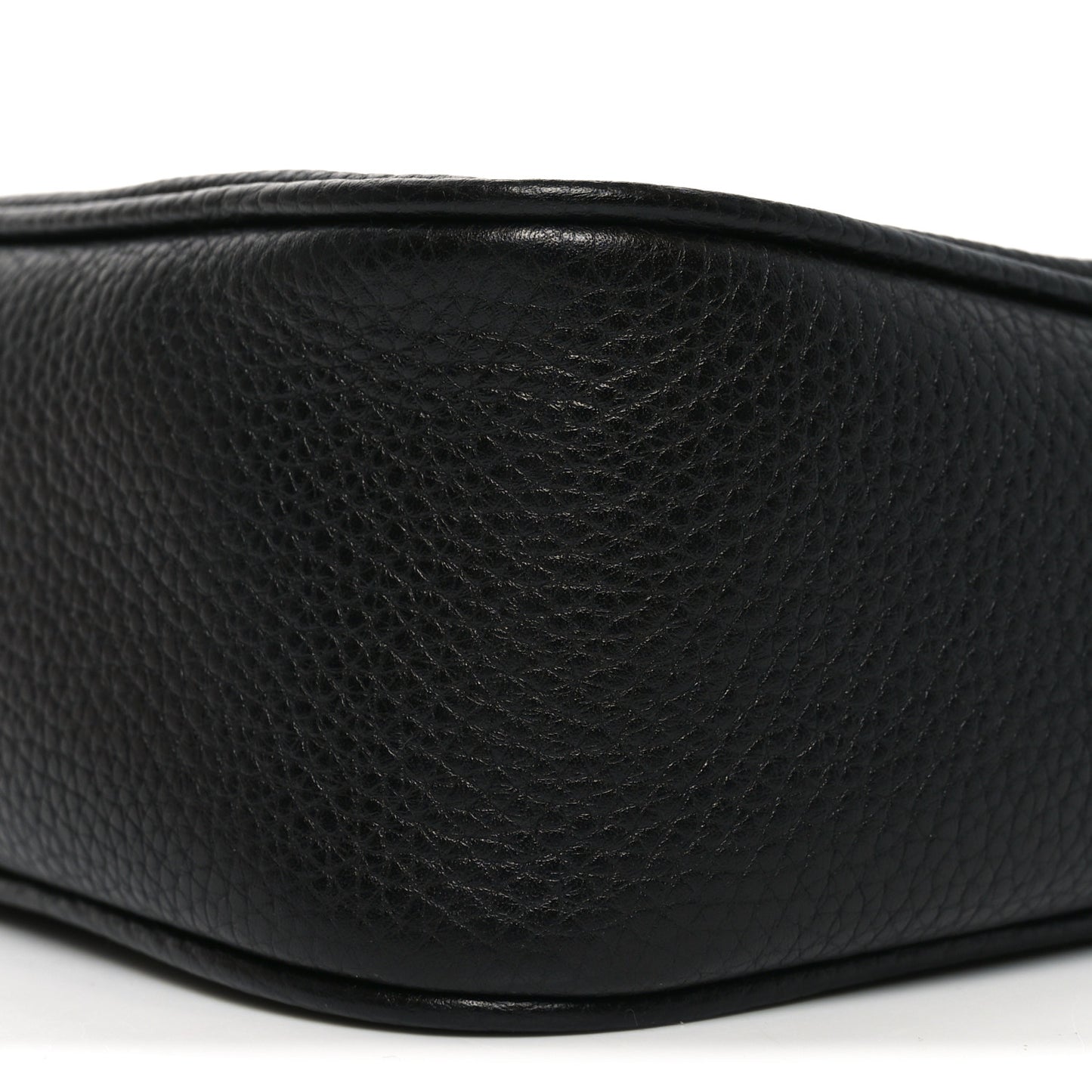 Pebbled Calfskin Small Soho Disco Bag Black