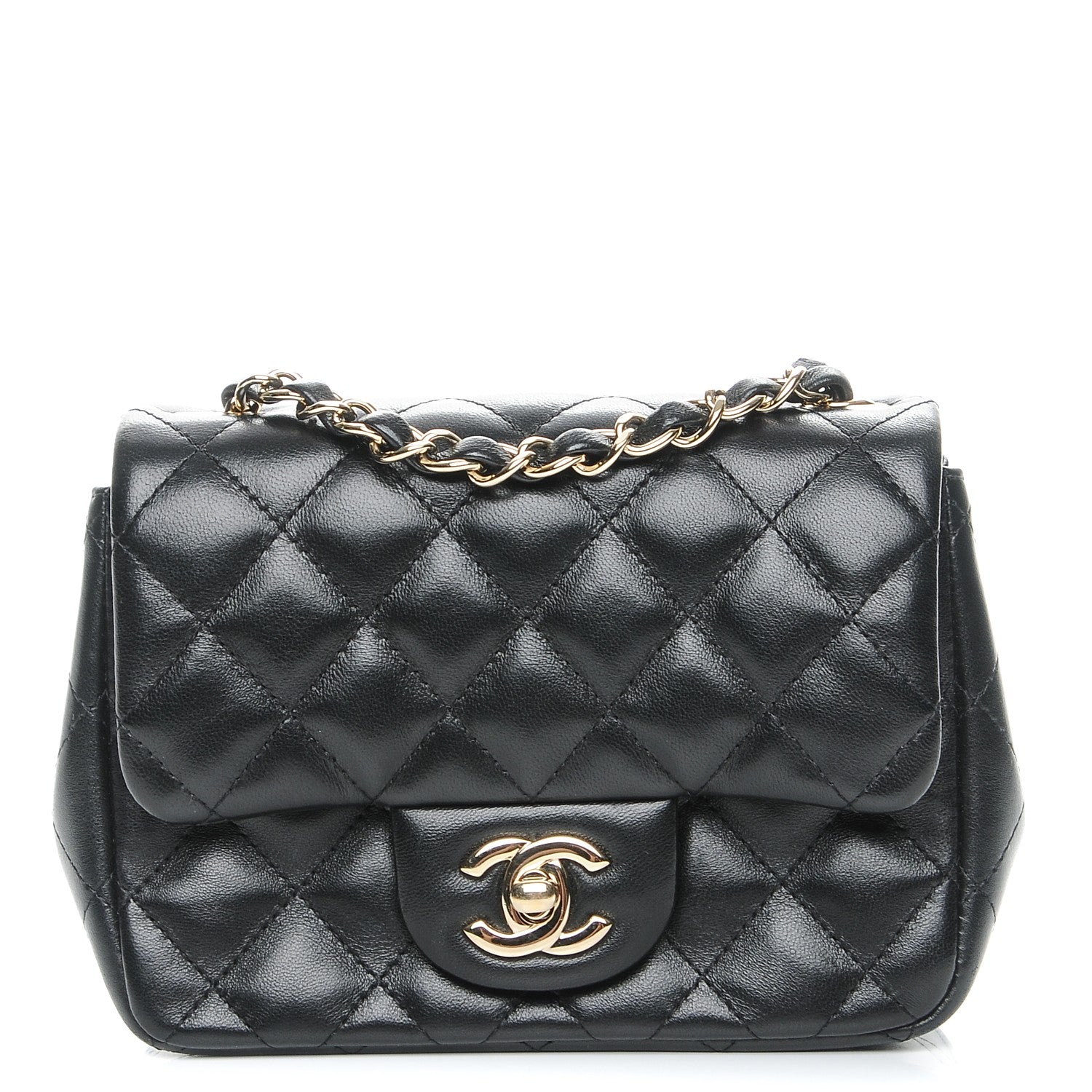 Chanel Lambskin Quilted Mini Square Flap Black 1 of 8