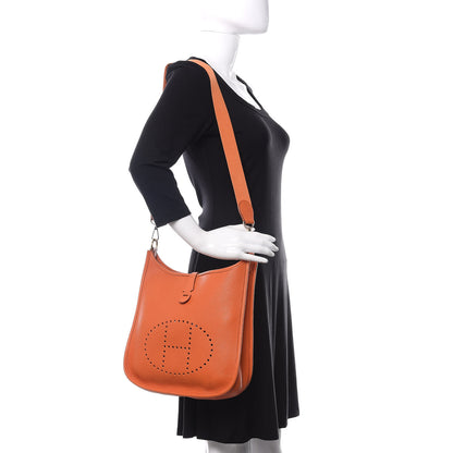 Hermes Taurillon Clemence Evelyne PM Orange 2 of 9