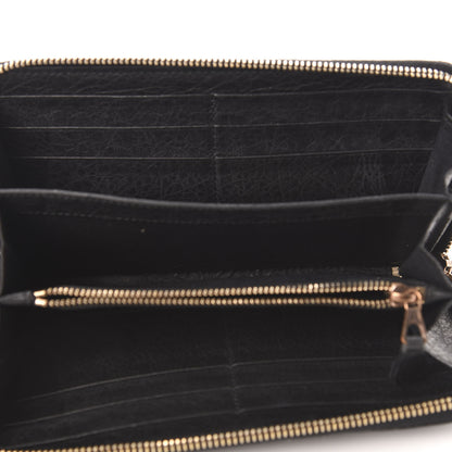 Balenciaga Agneau Giant 12 Rose Gold Hardware Continental Zip Around Wallet Black 5 of 8
