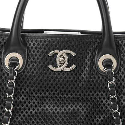 Chanel Calfskin Perforated Up In The Air Tote Black 8 of 13