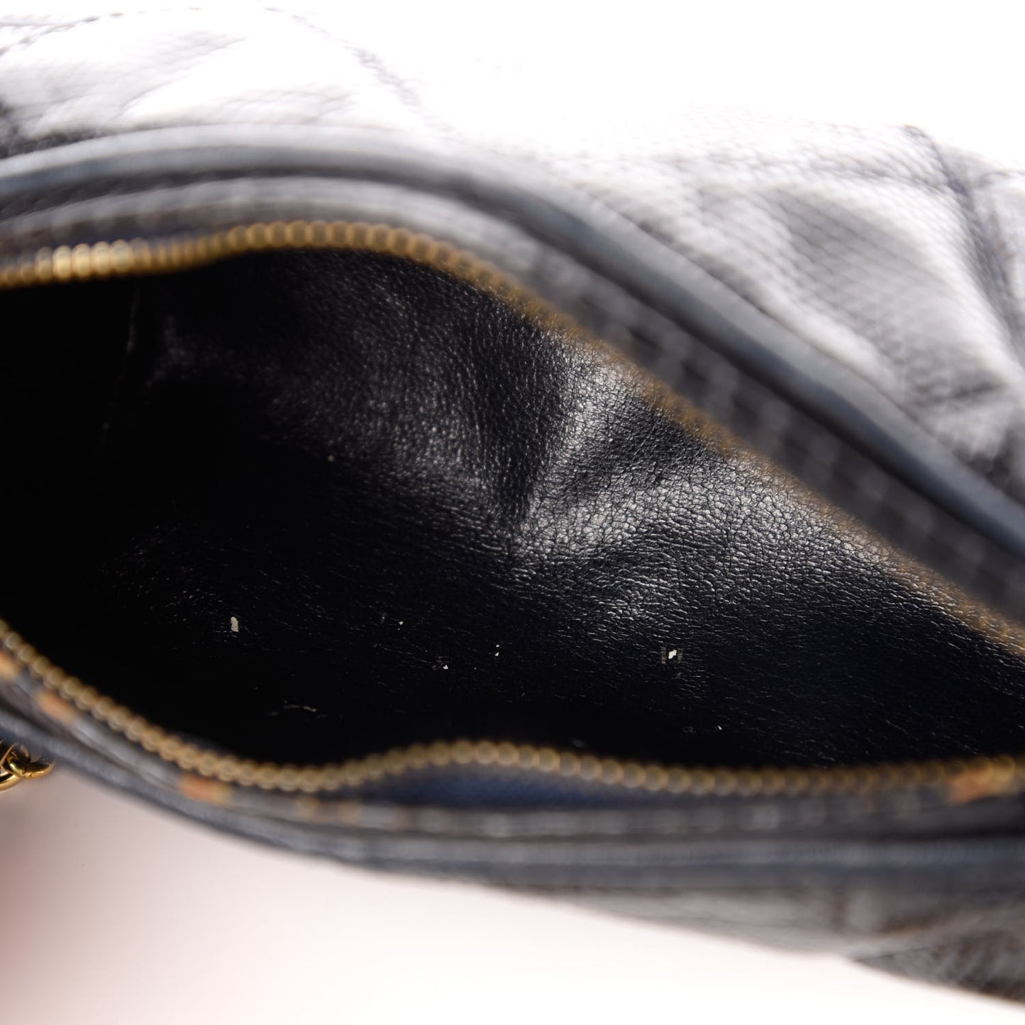 Lizard Quilted Small Tassel Shoulder Bag Navy