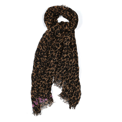 Louis Vuitton Cashmere Silk Leopard Etole Stole Marron 1 of 7