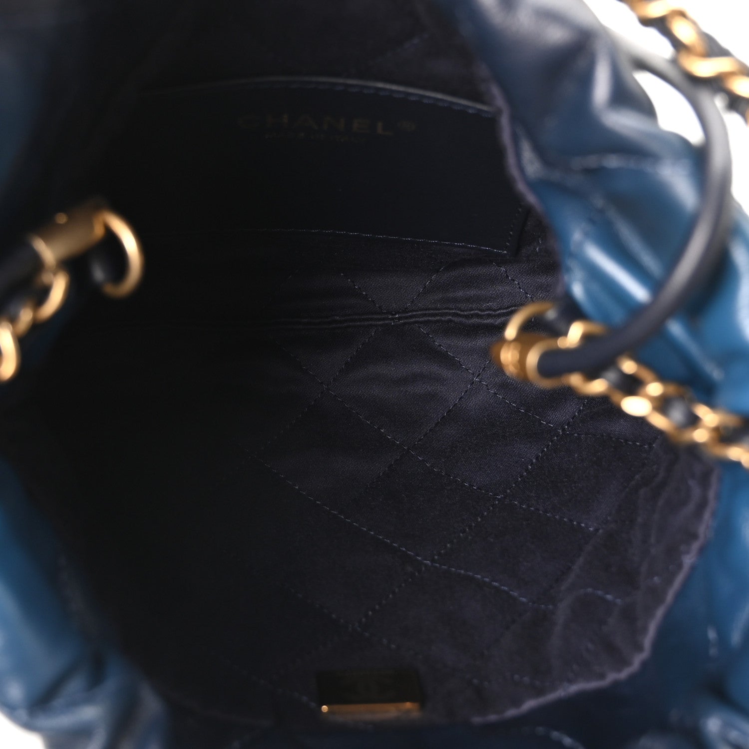 Chanel Shaded Calfskin Quilted Mini Chanel 22 Blue Dark Blue