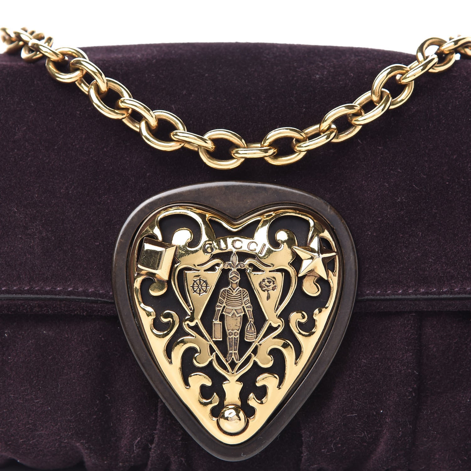 Gucci Suede Babouska Clutch Dark Brown 10 of 10