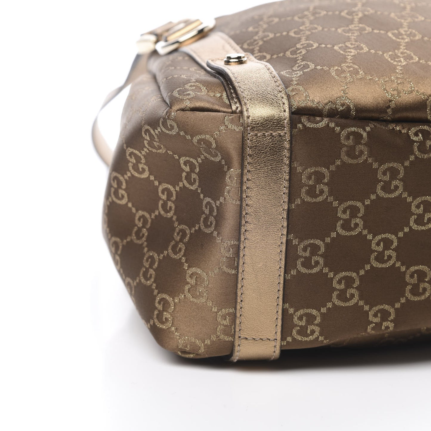 Satin Monogram Medium Abbey Shoulder Bag Bronze