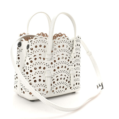 Alaia Calfskin Vienne Wave Mina 16 Bag White Optique 3 of 9