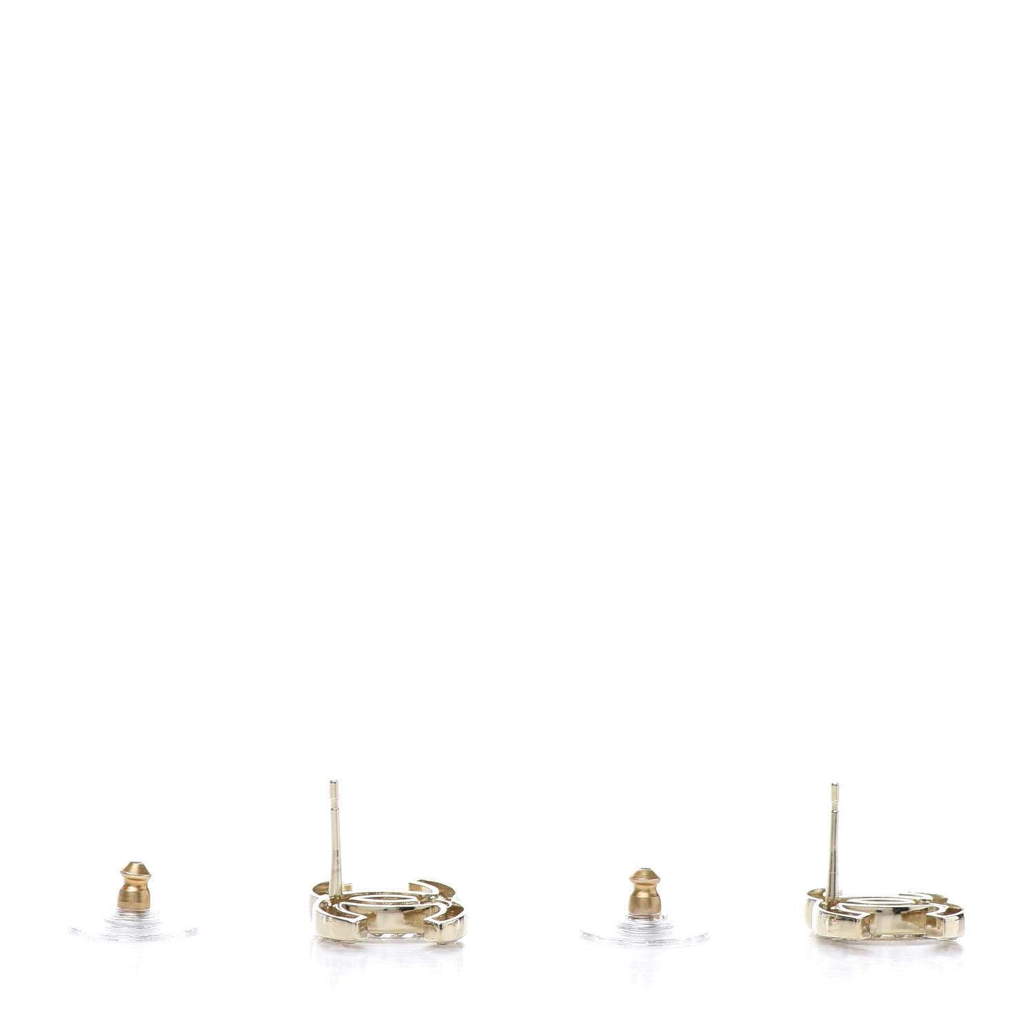 Chanel Crystal CC Large Earrings Gold 3 of 5