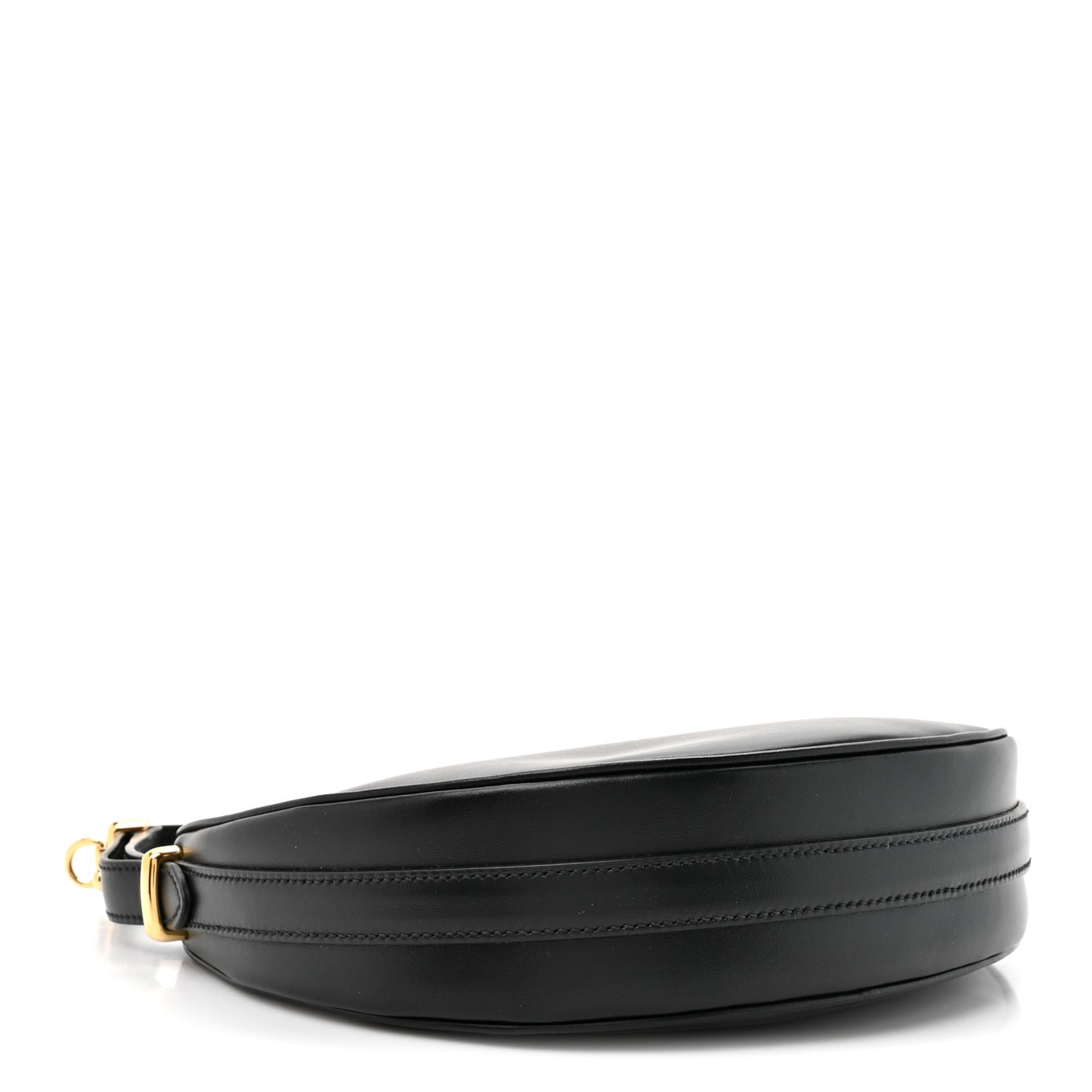 Soft Calfskin Arque Shoulder Bag Black