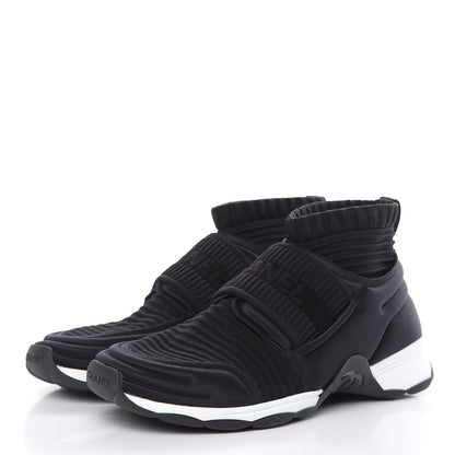 Chanel Stretch Fabric CC Sneakers 37 Black 3 of 9