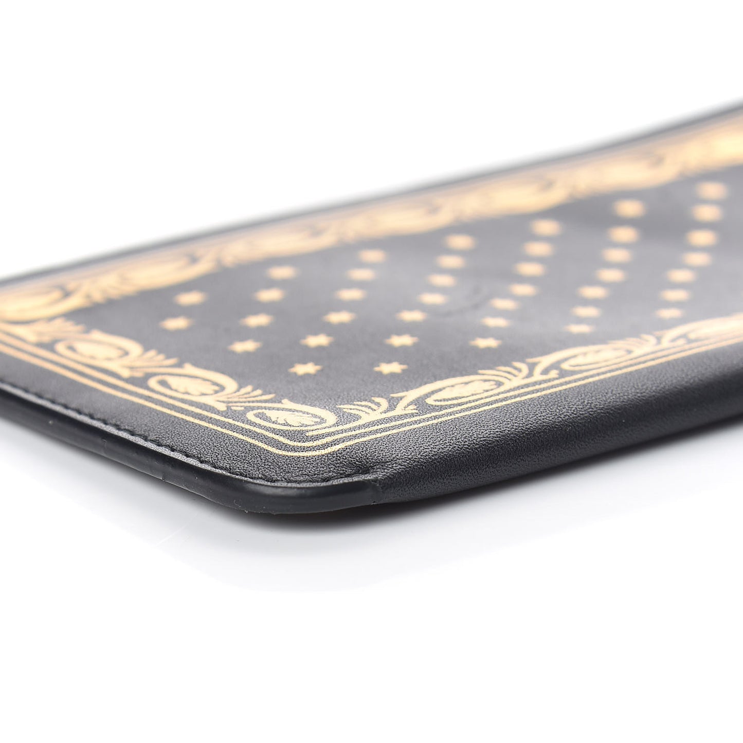X SEGA Calfskin GUCCY Stars Sunglasses Case Black Gold
