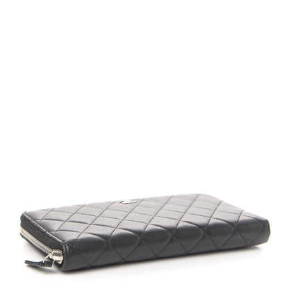 Chanel Lambskin Quilted Large Zip Around Organizer Wallet Black 4 of 11