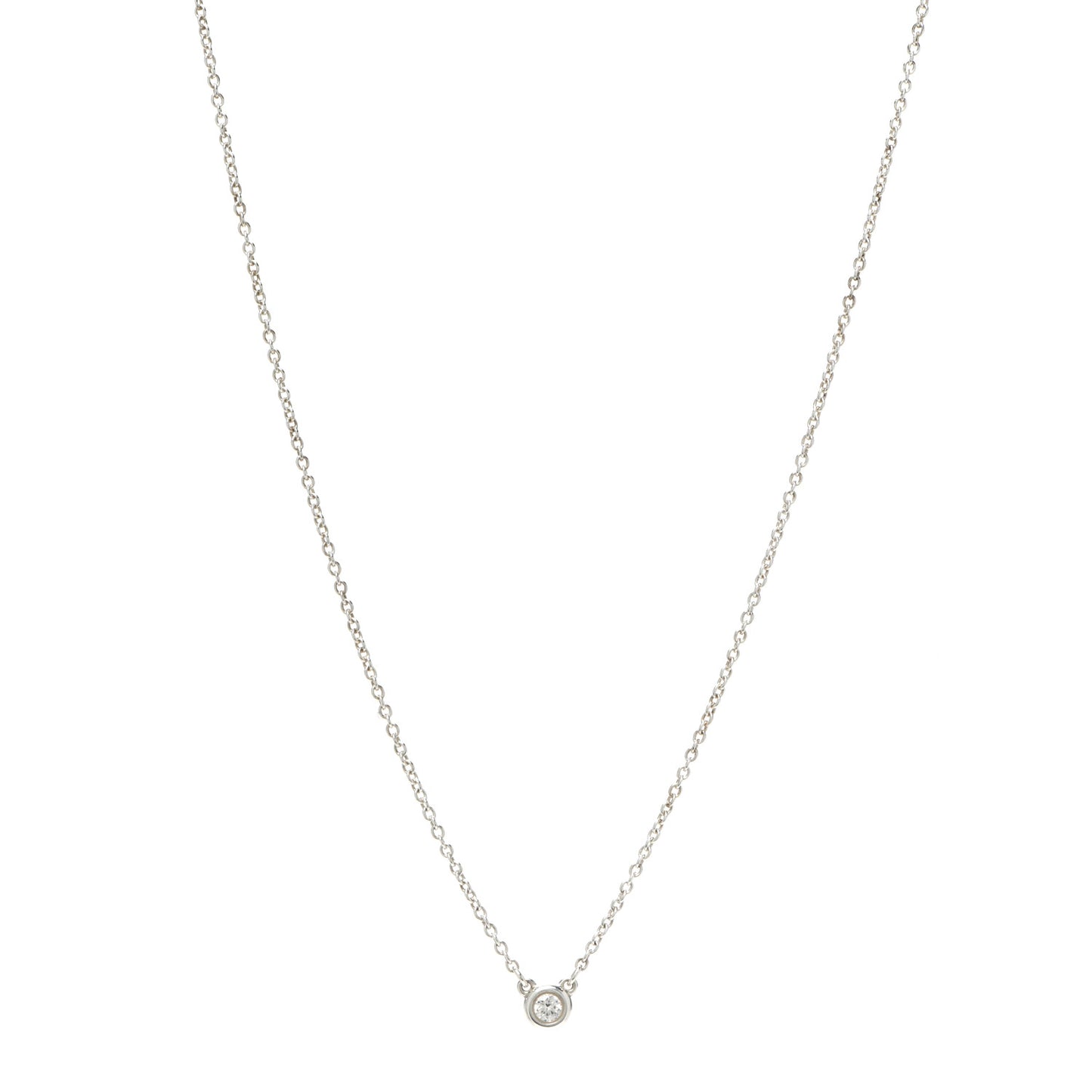 Sterling Silver Diamond .05ct Elsa Peretti Diamonds by the Yard Pendant Necklace