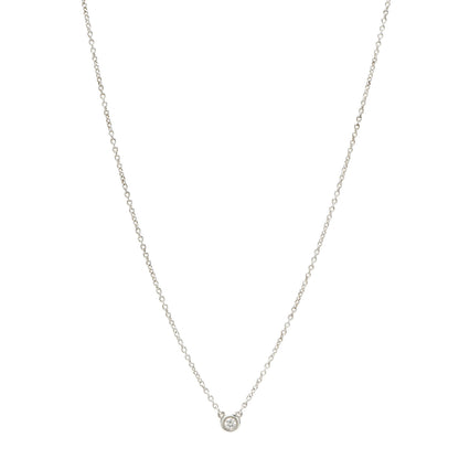 Tiffany Sterling Silver Diamond .05ct Elsa Peretti Diamonds by the Yard Pendant Necklace 1 of 6