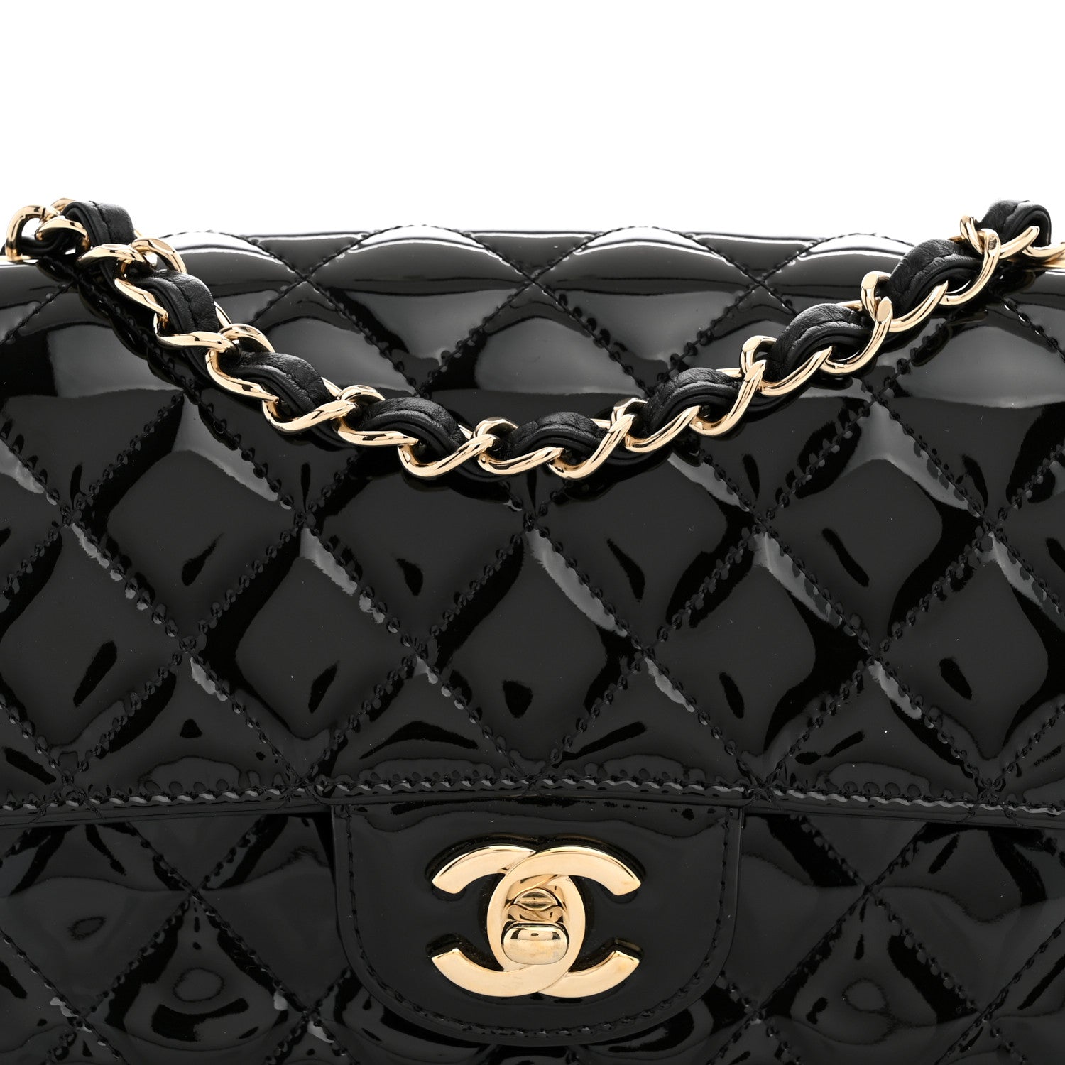 Chanel Patent Calfskin Quilted Mini Rectangular Flap Black 8 of 10