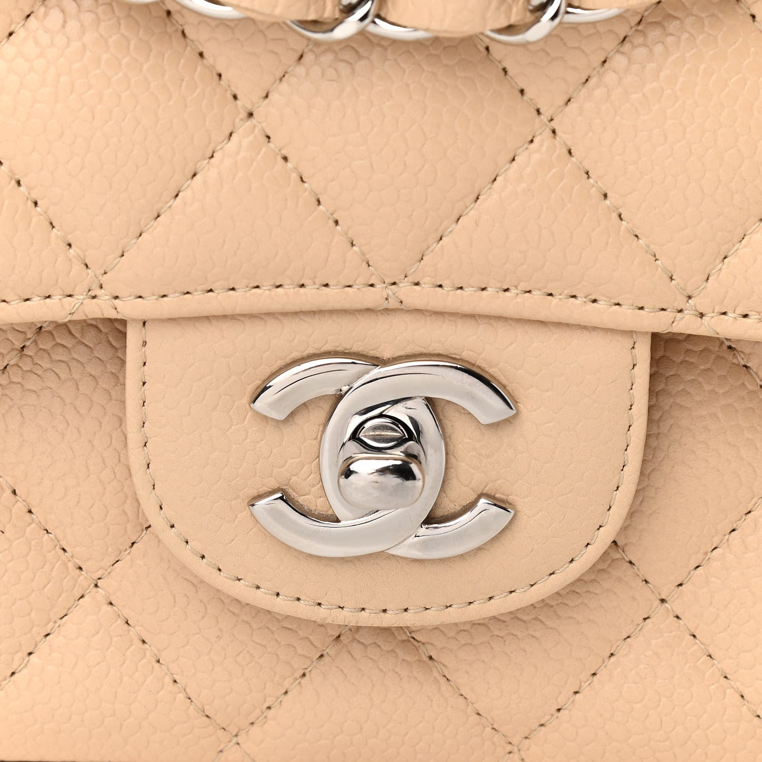 Chanel Caviar Quilted Medium Double Flap Beige Clair 8 of 10