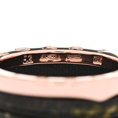 Bulgari 18K Rose Gold Green Marble B.Zero1 Four-Band Ring 53 6.5 5 of 6