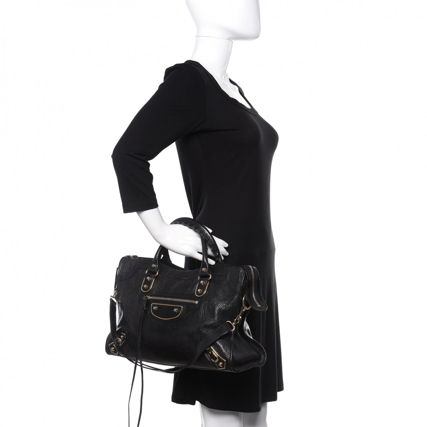 Chevre Gold Metallic Edge Hardware City Black
