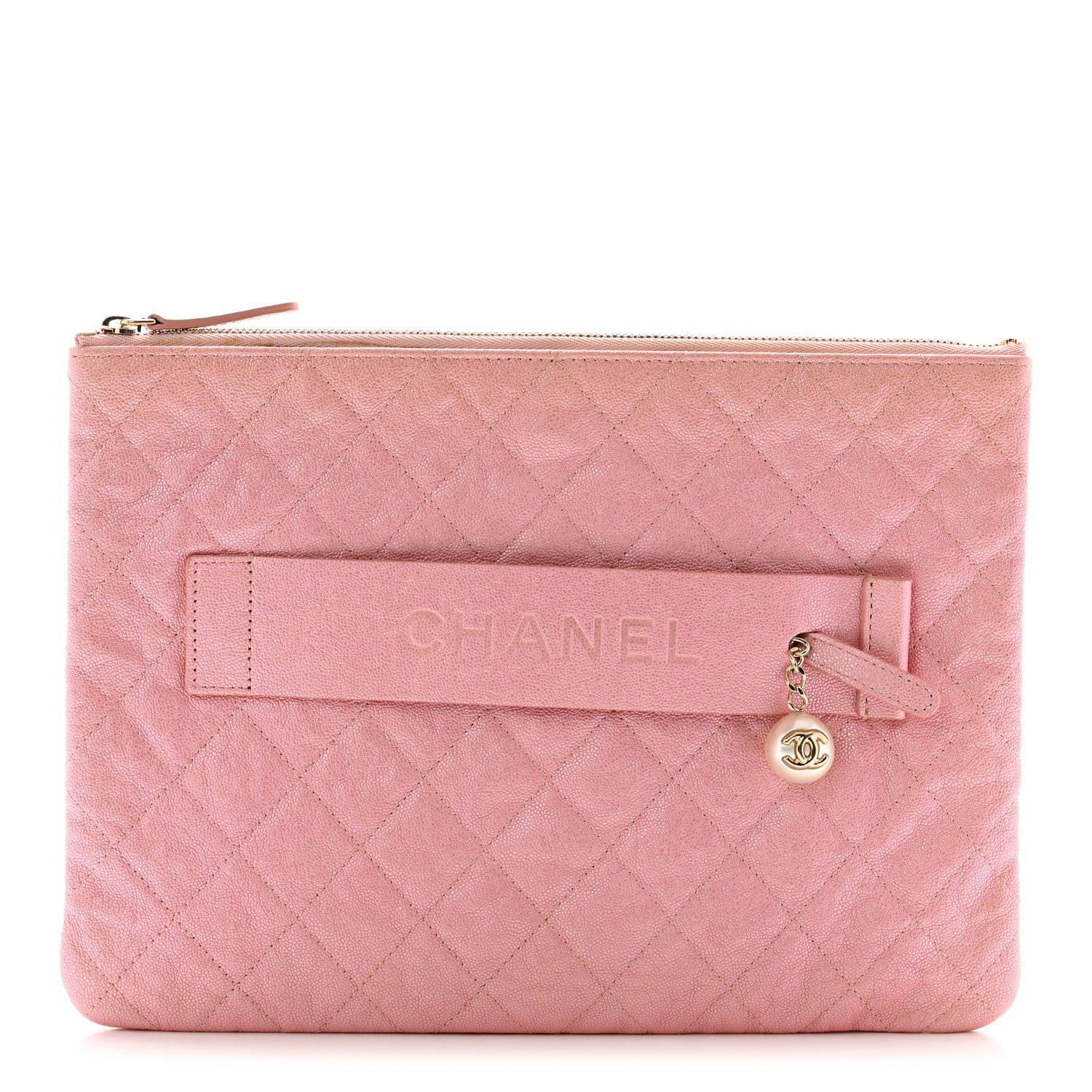 Chanel Iridescent Caviar Medium Night by the C Pouch Clutch Rose Pink 1 of 11