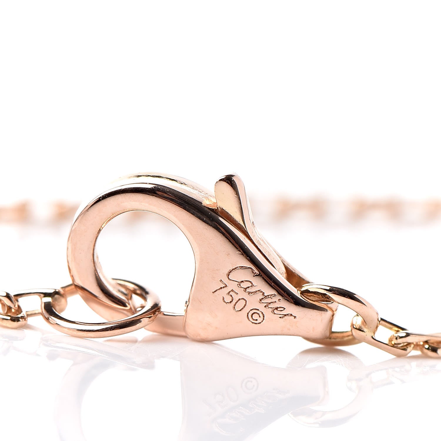 Cartier 18K Pink Gold Diamond Logo De Bracelet 5 of 5