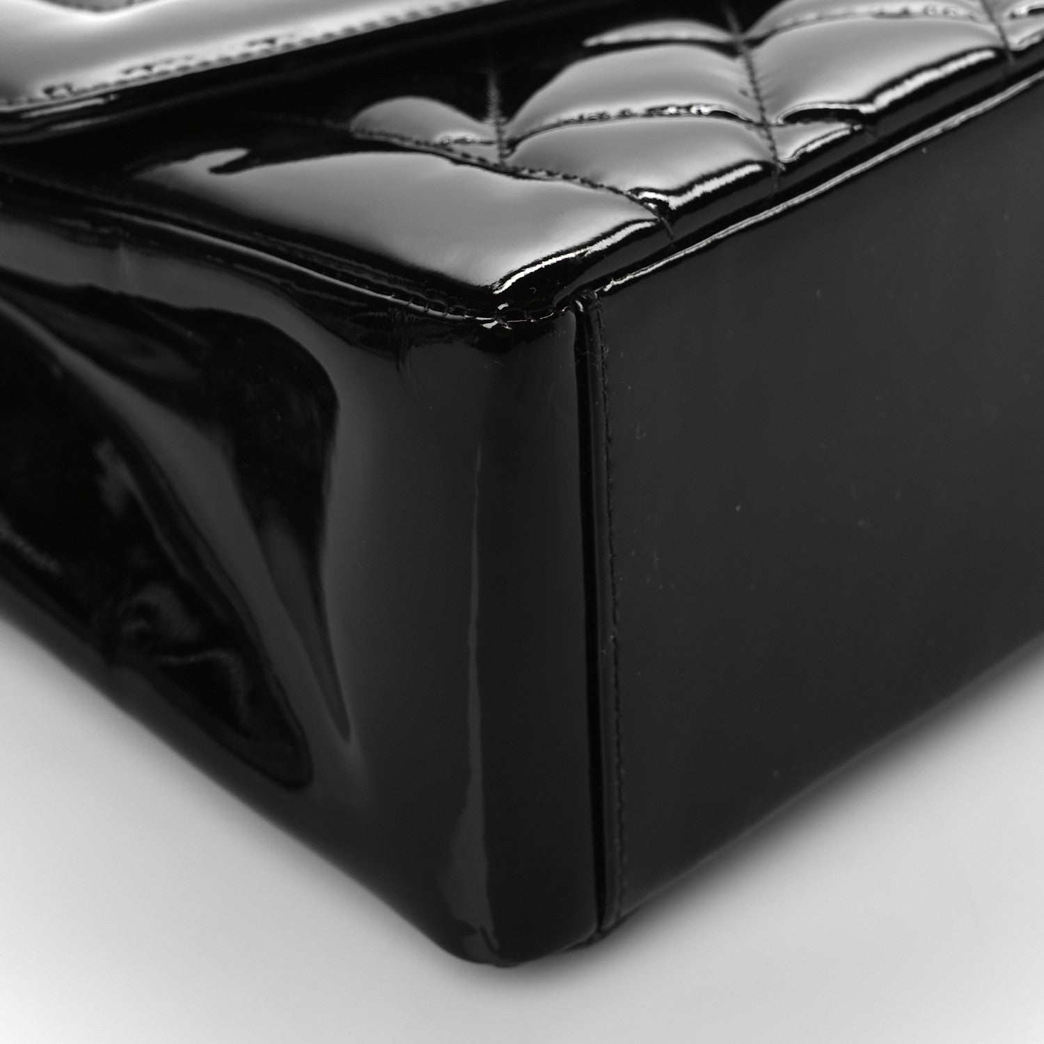Chanel Patent Quilted Medium Single Flap Bag So Black 8 of 9
