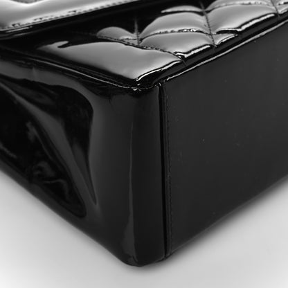 Chanel Patent Quilted Medium Single Flap Bag So Black 8 of 9