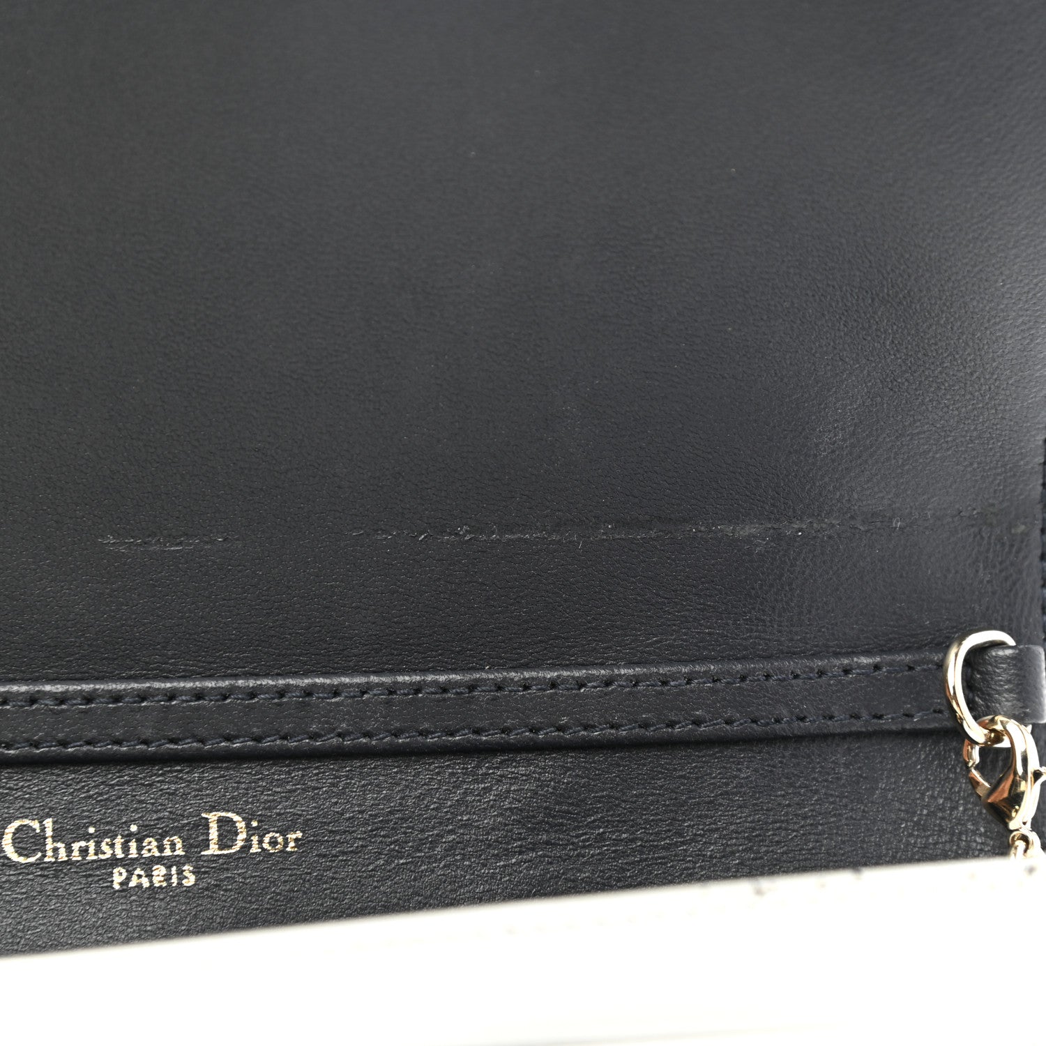 Christian Dior Patent Micro-Cannage Diorama Wallet on Chain Pouch White 11 of 15