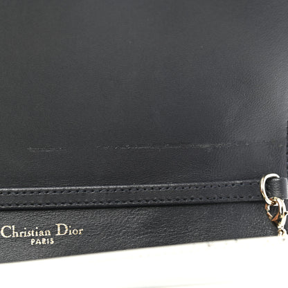 Christian Dior Patent Micro-Cannage Diorama Wallet on Chain Pouch White 11 of 15