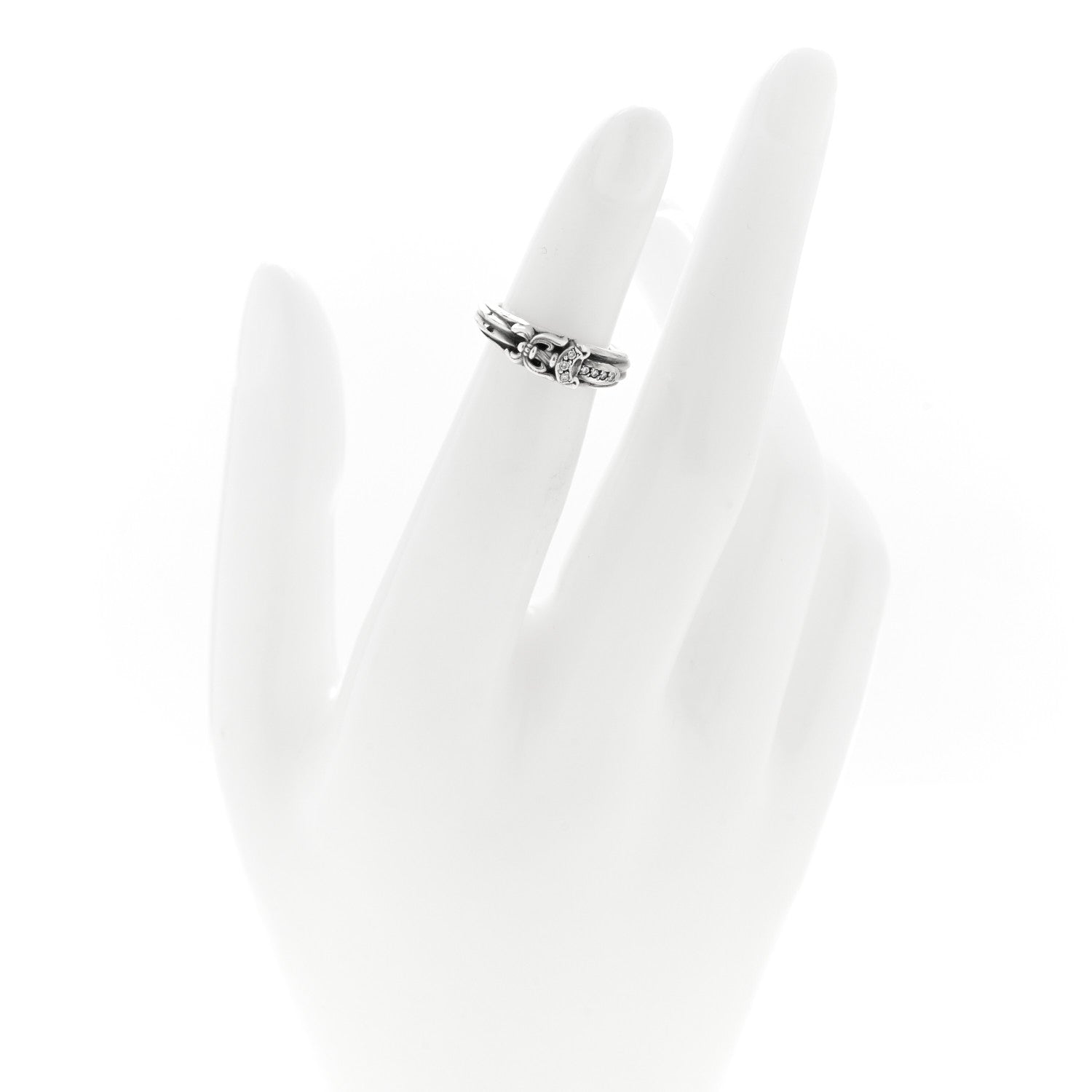 Chrome Hearts Sterling Silver Diamond Small Dagger Ring 43 2.75 2 of 5