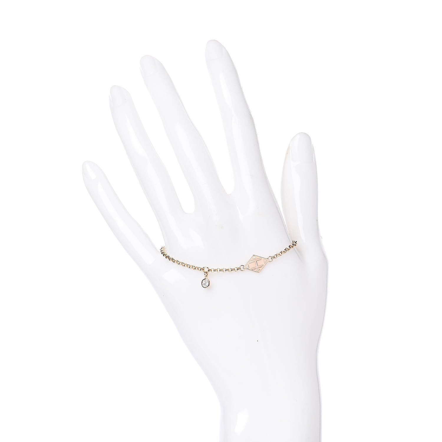 Hermes 18K Rose Gold Diamond Gambade Bracelet ST 2 of 4