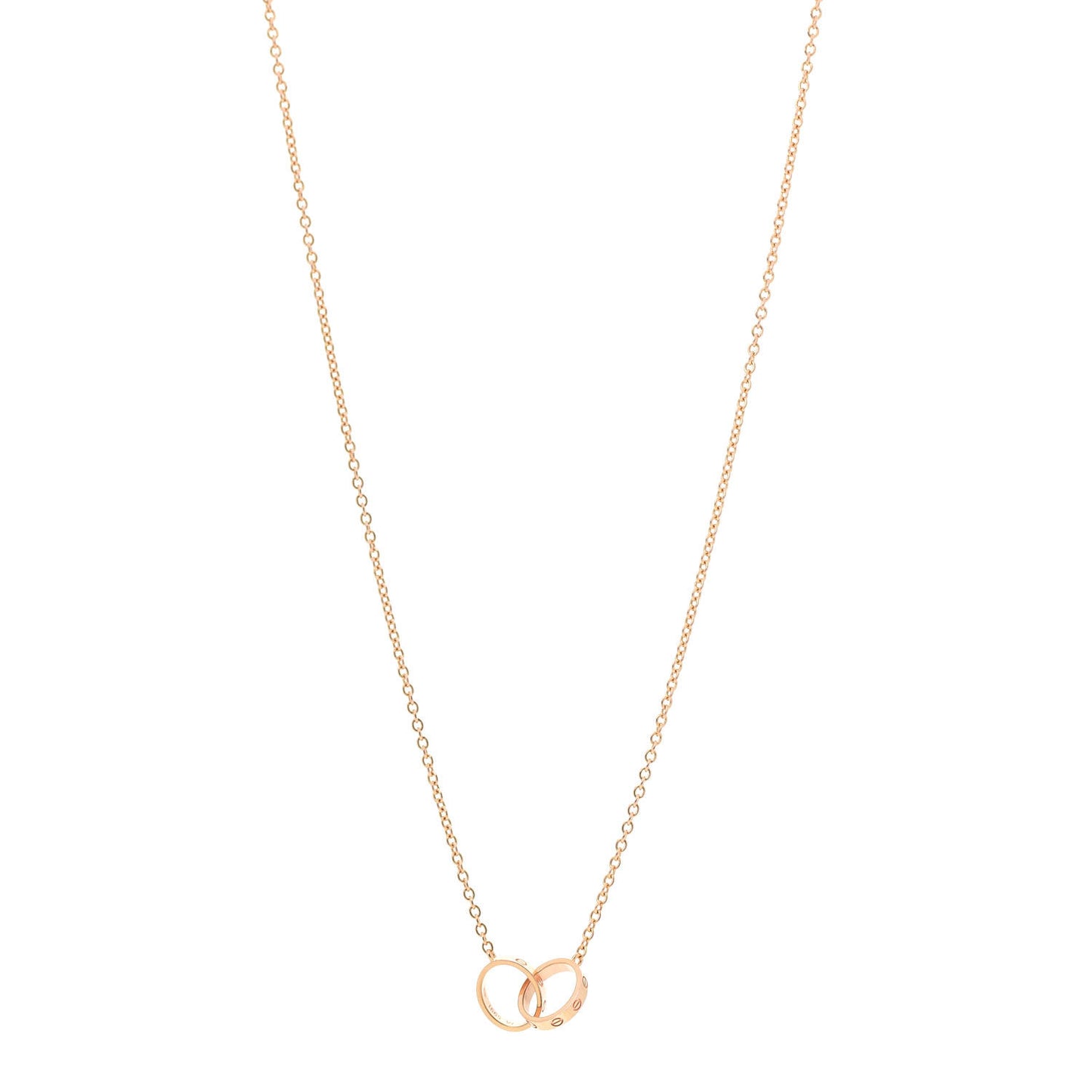 18K Pink Gold Interlocking LOVE Necklace
