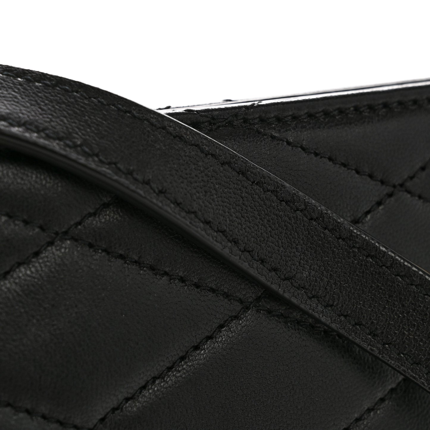Lambskin Quilted Le Maillon Square Crossbody Bag Black