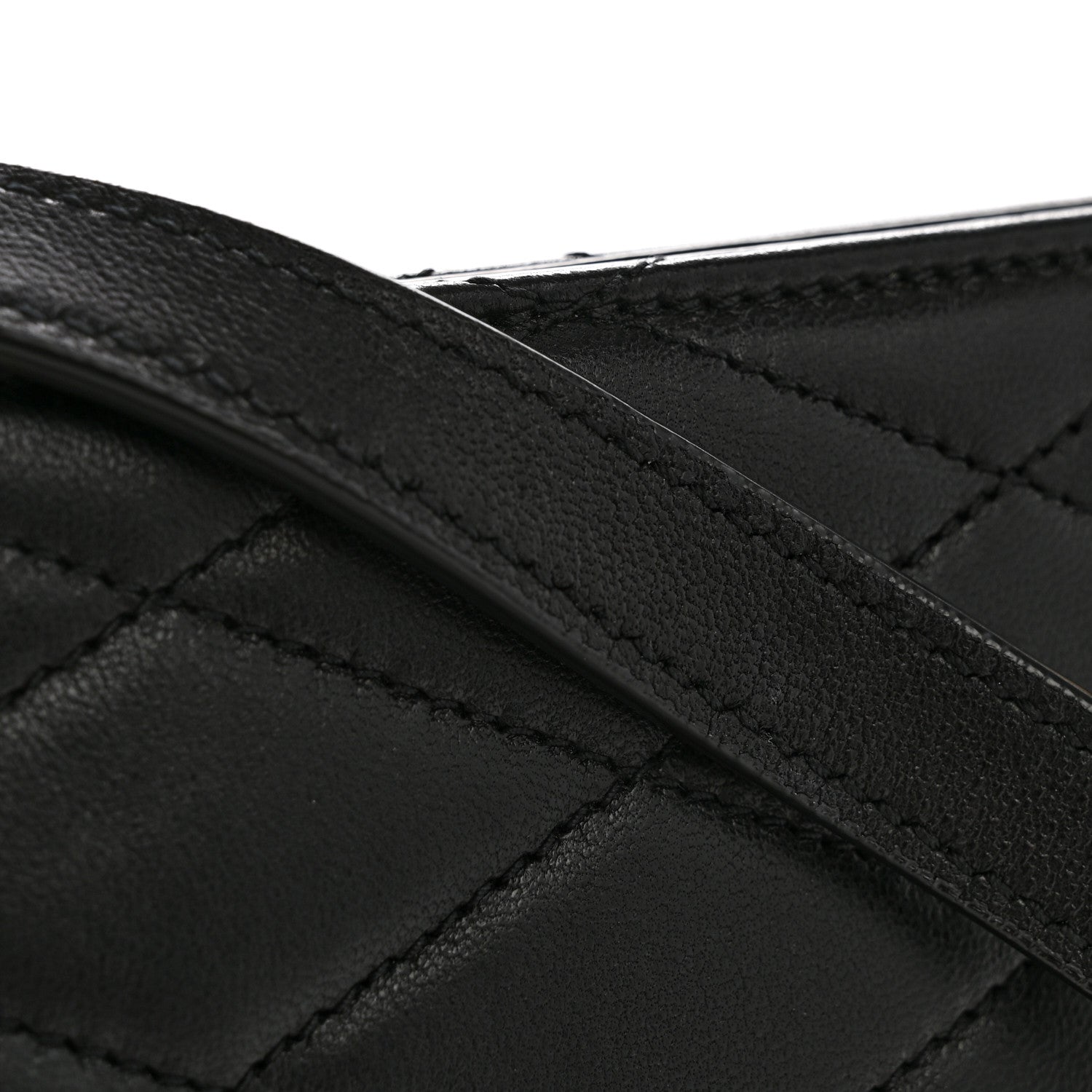 Saint Laurent Lambskin Quilted Le Maillon Square Crossbody Bag Black 12 of 14