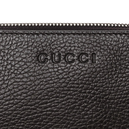 Gucci Grained Calfskin Zip Wristlet Pouch Brown 9 of 11