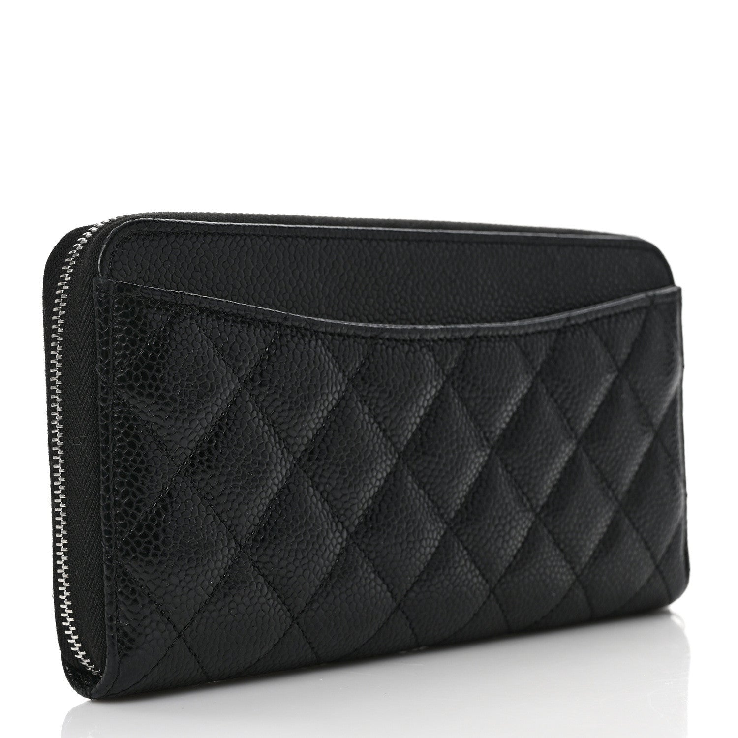 Chanel Caviar Quilted Large Gusset Zip Around Wallet Black 3 of 8
