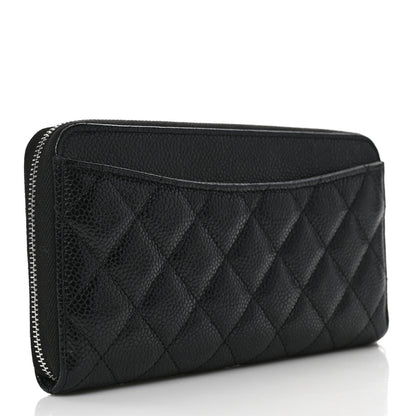 Chanel Caviar Quilted Large Gusset Zip Around Wallet Black 3 of 8