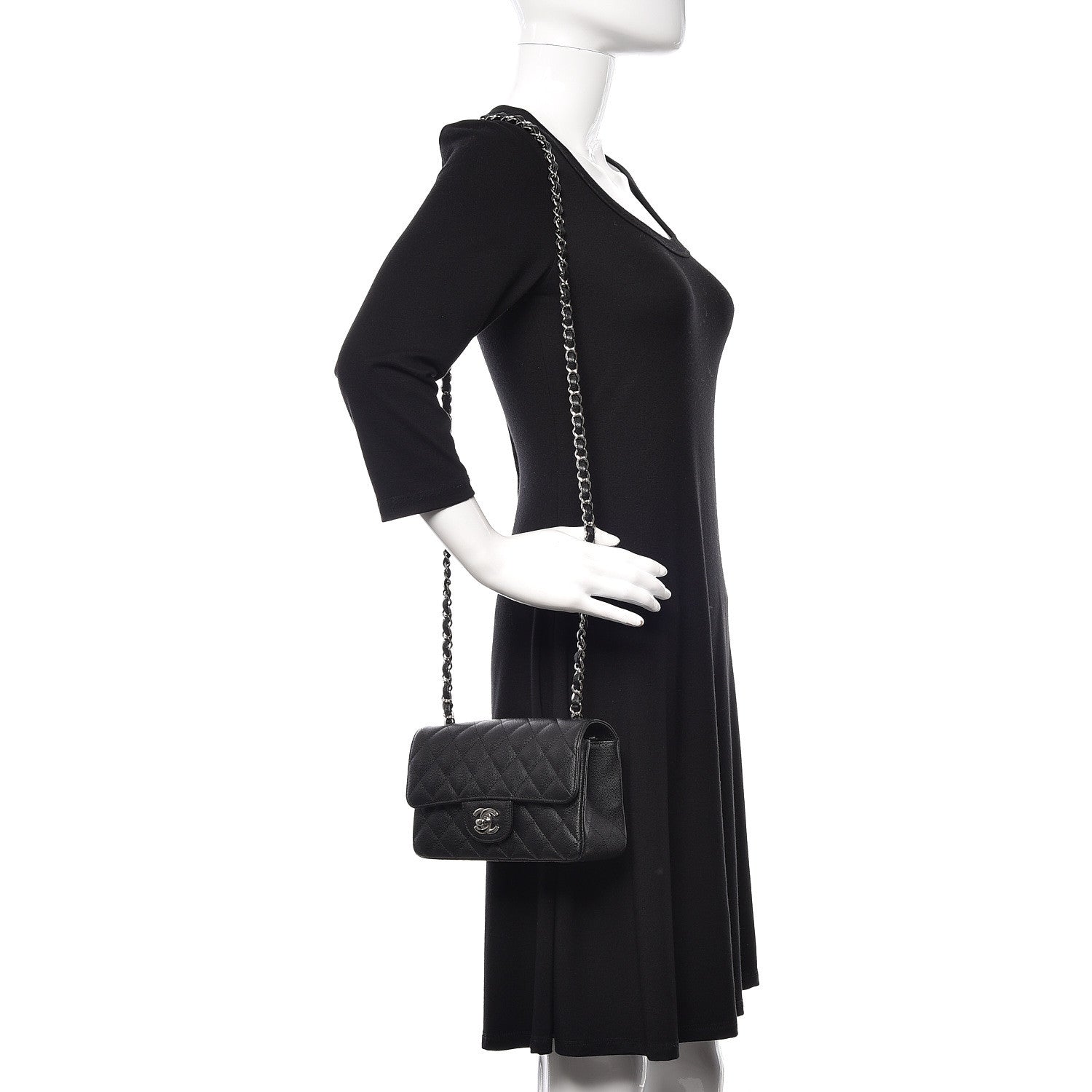 Chanel Caviar Quilted Mini Rectangular Flap Black 2 of 11
