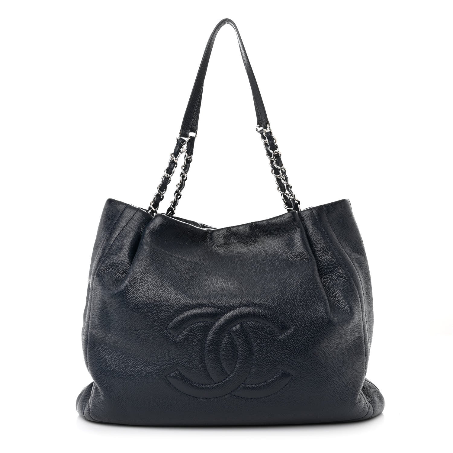 Chanel Caviar CC Timeless Shopping Tote Navy 1 of 15