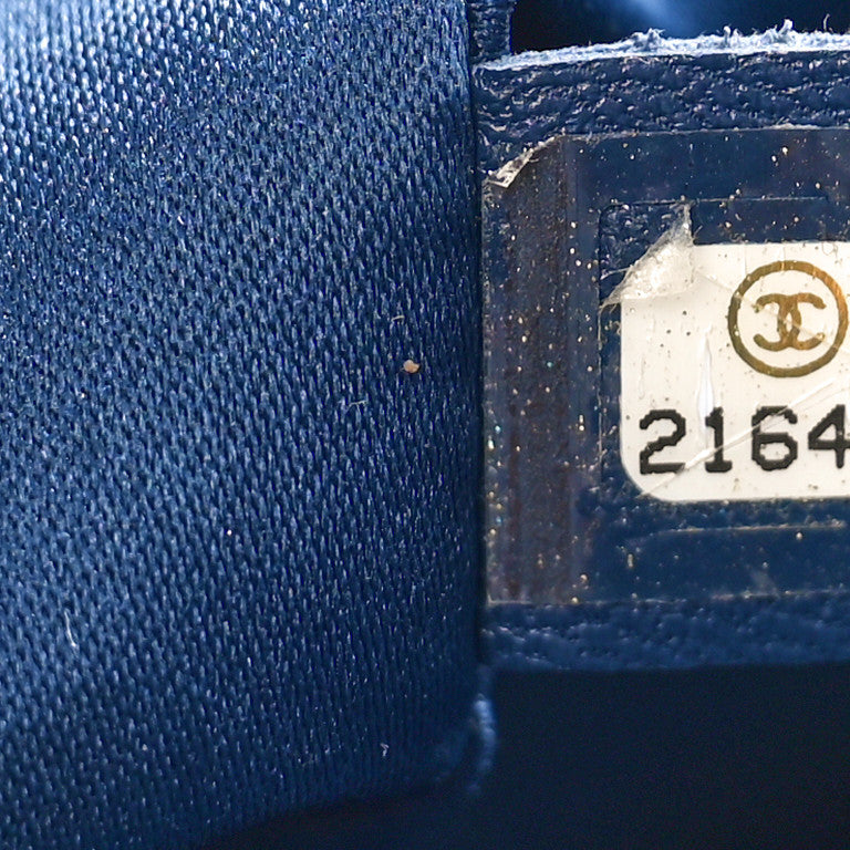 Lambskin Quilted Large CC Crossing Flap Navy
