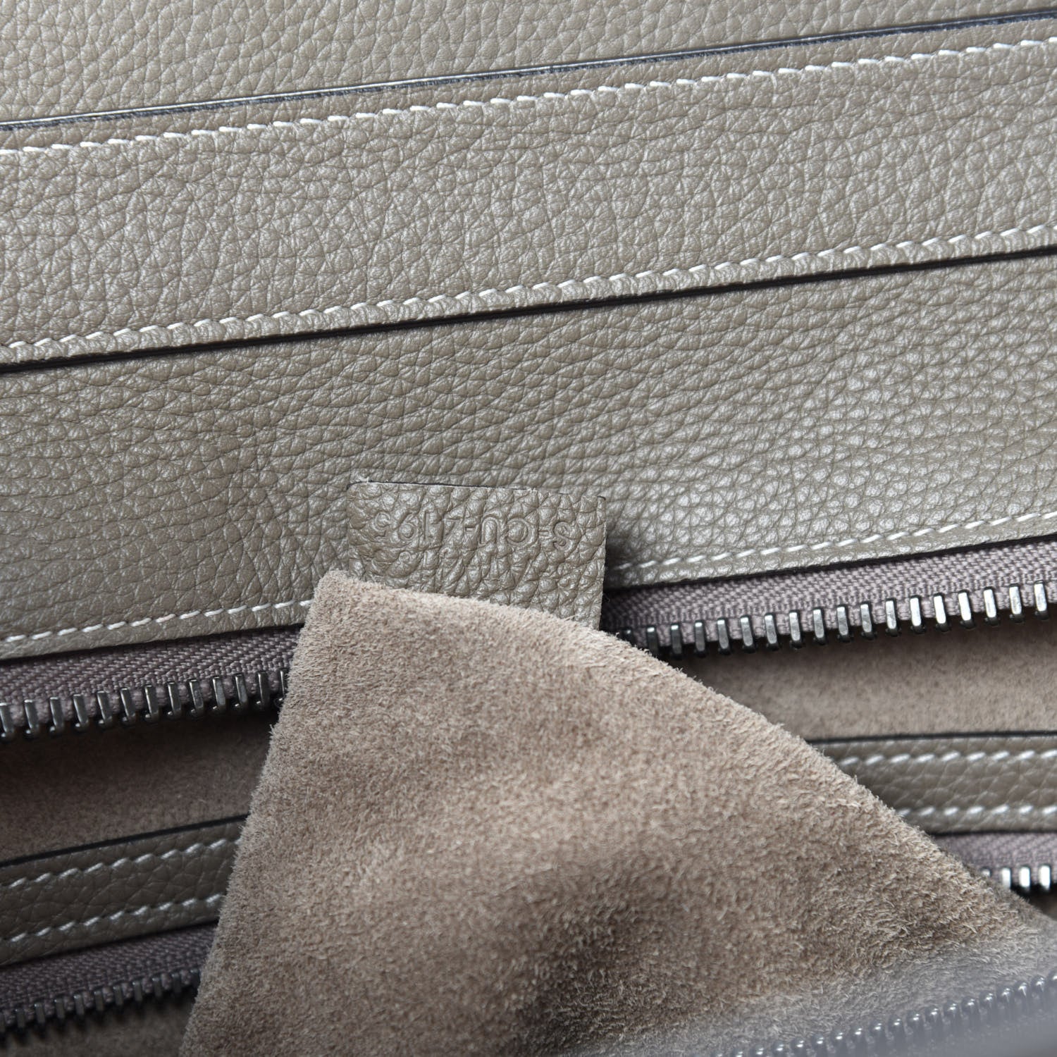 Celine Drummed Calfskin Mini Luggage Souris 11 of 12