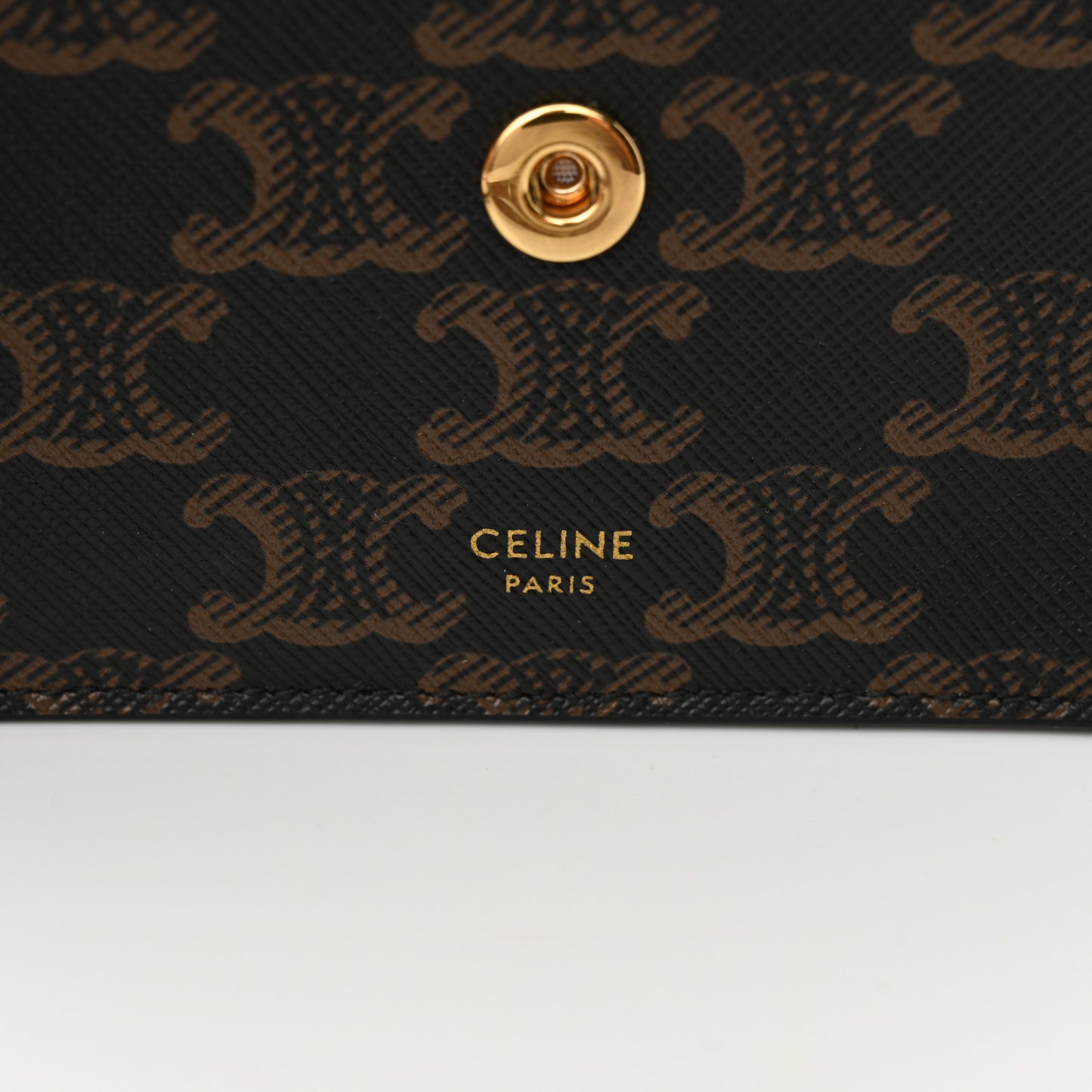 Triomphe Canvas Lambskin Wallet On Strap Tan