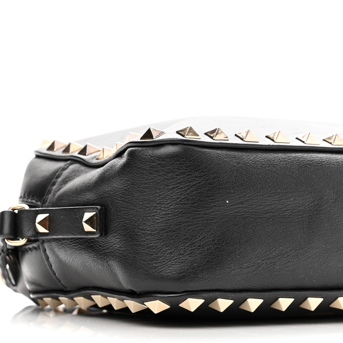 Calfskin Rockstud Camera Crossbody Bag Black