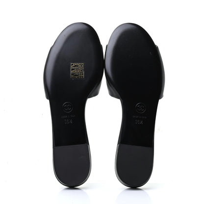 Chanel Lambskin Enamel CC Mules 36.5 Black 5 of 9