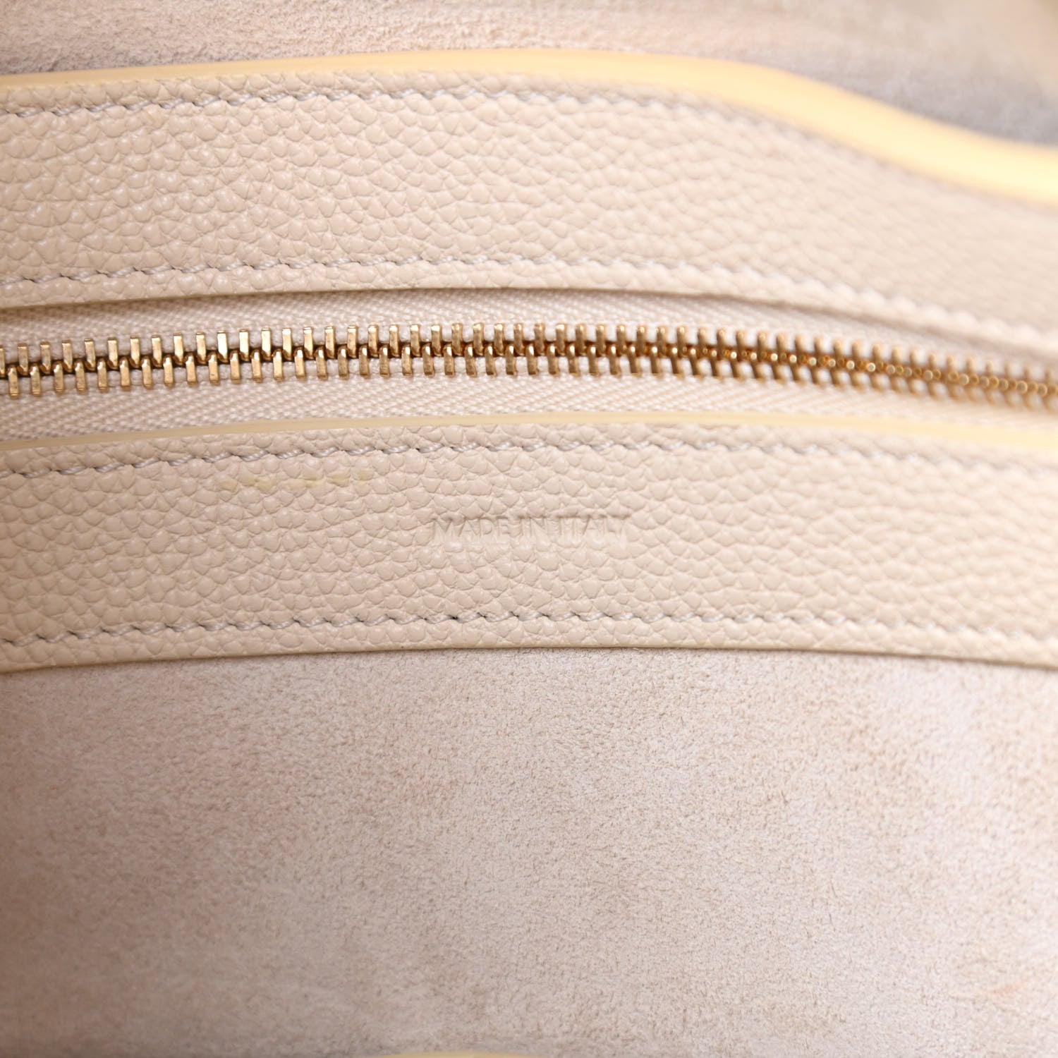 Celine Soft Grained Calfskin Small Belt Cabas Phantom Vanilla 7 of 9